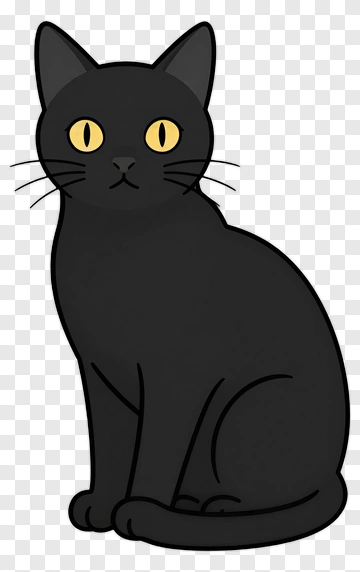 Black Cat With Yellow Eyes PNG