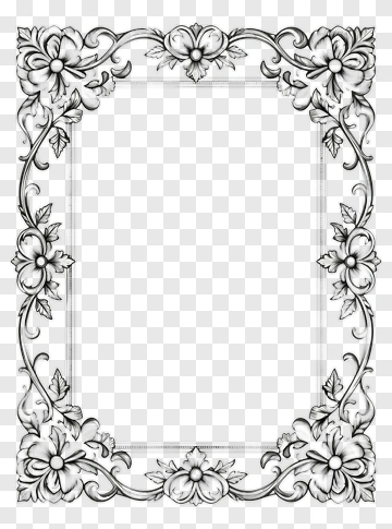 Ornate Floral Frame Design PNG