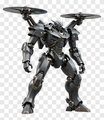 Mechanical Robot With Propellers PNG