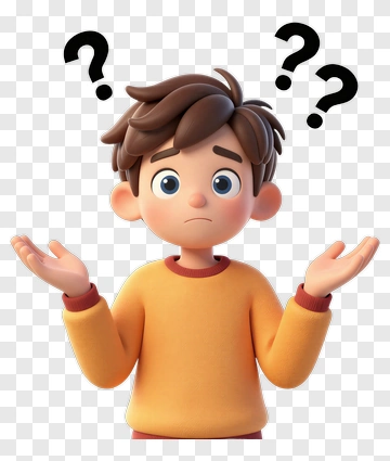 Confused Boy With Question Marks PNG
