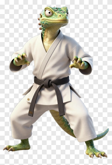 Lizard Karate Character PNG
