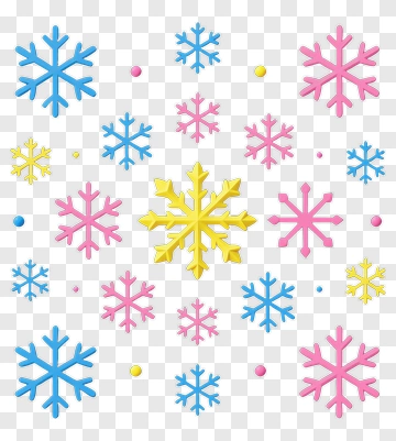 Colorful Snowflakes Pattern PNG