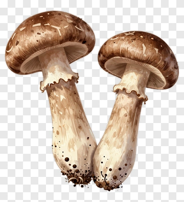 Hand-drawn Mushrooms PNG