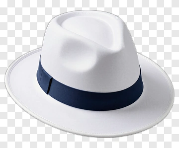 White Hat With Navy Band PNG