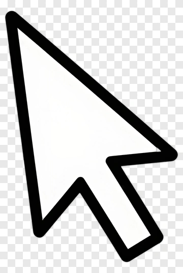 White Cursor With Black Outline PNG