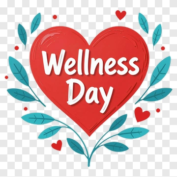 Wellness Day Heart Design PNG
