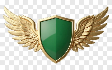 Golden Shield With Wings PNG