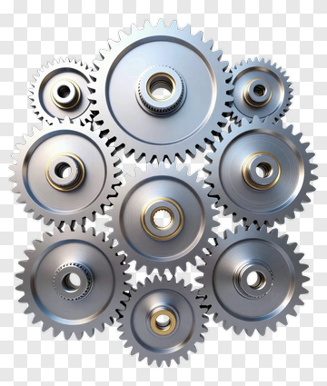 Interlocking Gears Mechanism PNG