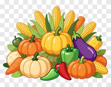 Colorful Harvest Vegetables PNG