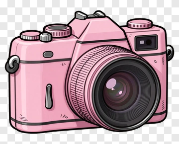 Pink Camera Illustration PNG