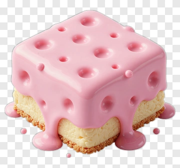 Pink Cheese Cake With Glaze PNG