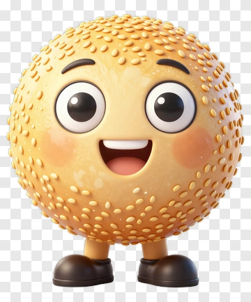 Happy Bread Roll Character PNG