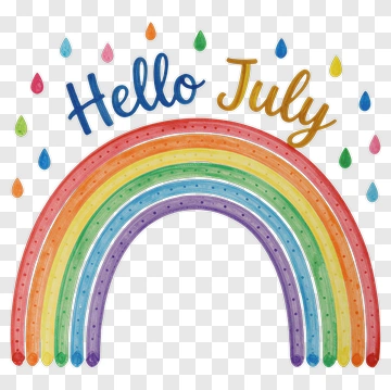 Hello July Rainbow PNG