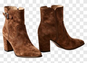 Brown Suede Ankle Boots With Heel PNG