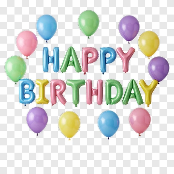 Happy Birthday Balloon Letters PNG