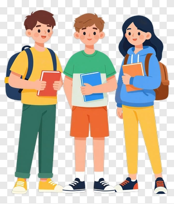 Three Students Standing Together PNG