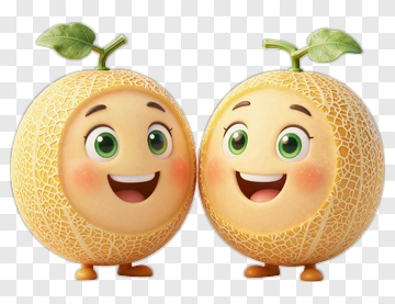 Two Happy Melon Characters PNG