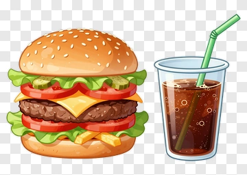 Hamburger And Cola PNG