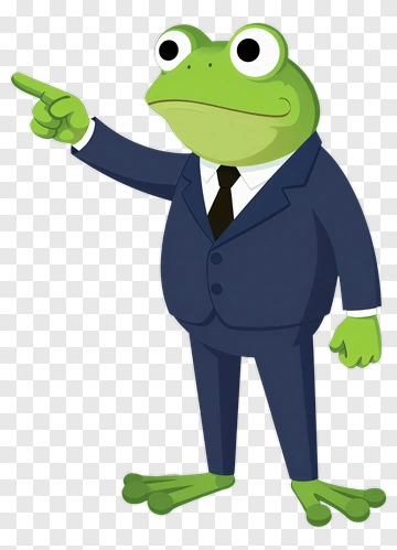Cartoon Frog In Business Suit PNG