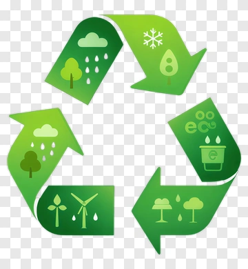 Recycling Symbol With Eco Elements PNG