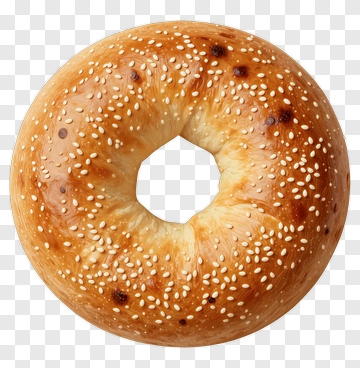 Golden Bagel With Sesame Seeds PNG