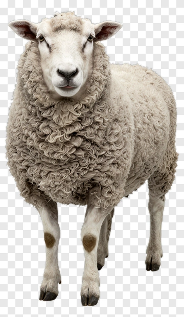 Sheep With Curly Wool PNG