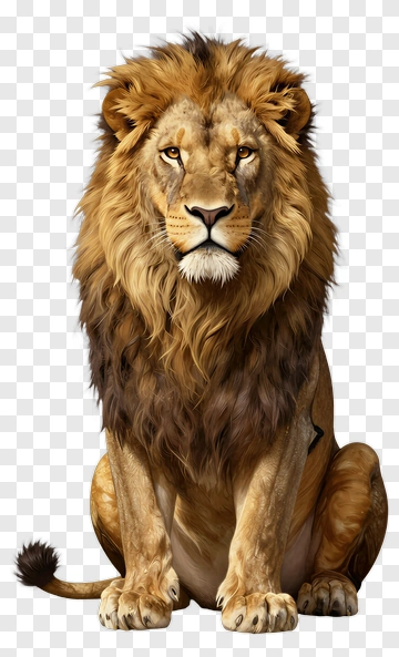 Male Lion Sitting PNG