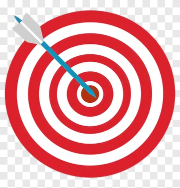 Red And White Target With Blue Dart PNG