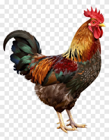 Rooster With Vibrant Plumage PNG