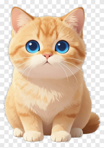Orange Cat With Blue Eyes PNG