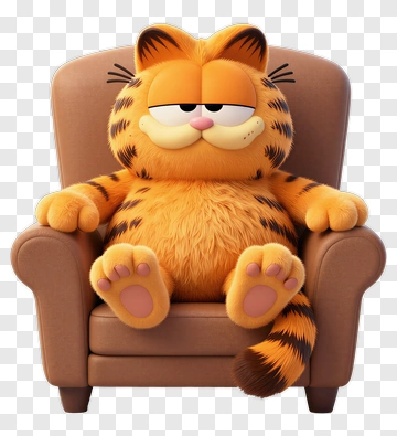 Garfield Relaxing In Armchair PNG