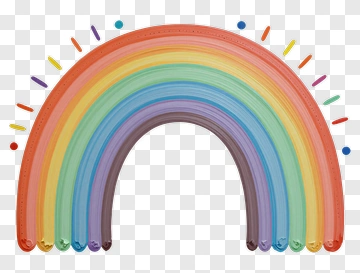 Rainbow With Colorful Stripes PNG