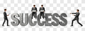 Businessmen With Success Lettering PNG
