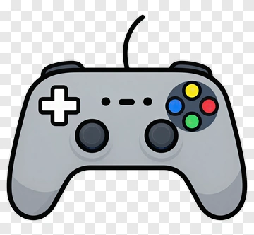 Gray Game Controller With Color Buttons PNG
