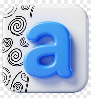 Blue 3D Letter A Icon PNG