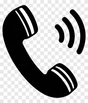 Black Telephone Icon With Sound Waves PNG