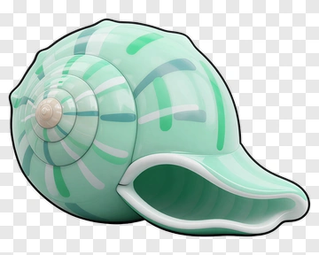 Green Snail Shell With White Stripes PNG