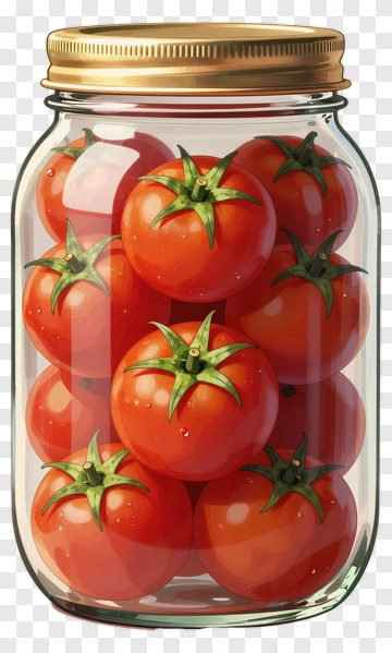 Canned Tomatoes In Glass Jar PNG
