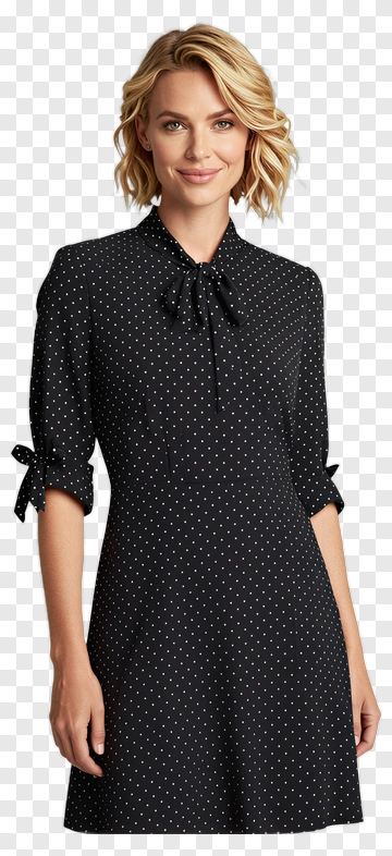 Woman In Polka Dot Dress PNG