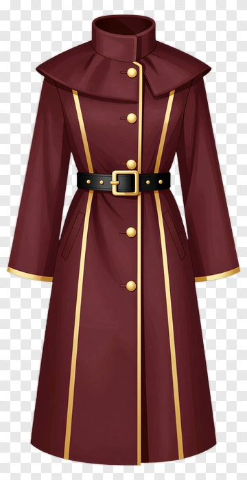 Formal Red Coat With Gold Trim PNG