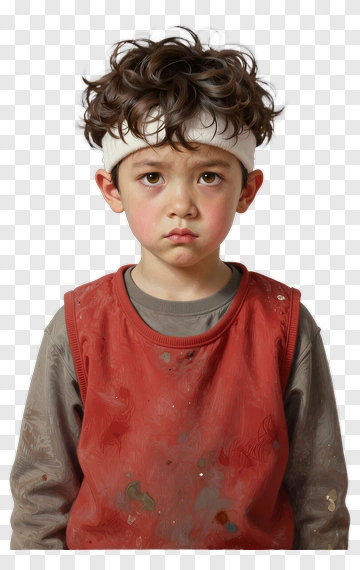 Serious Young Artist With Paint Splatters PNG