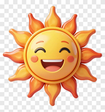 Smiling Sun Character PNG