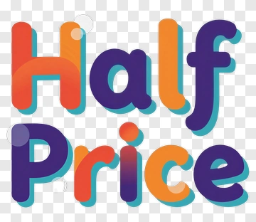 Half Price Sale Text PNG