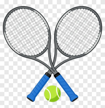 Crossed Tennis Rackets With Ball PNG