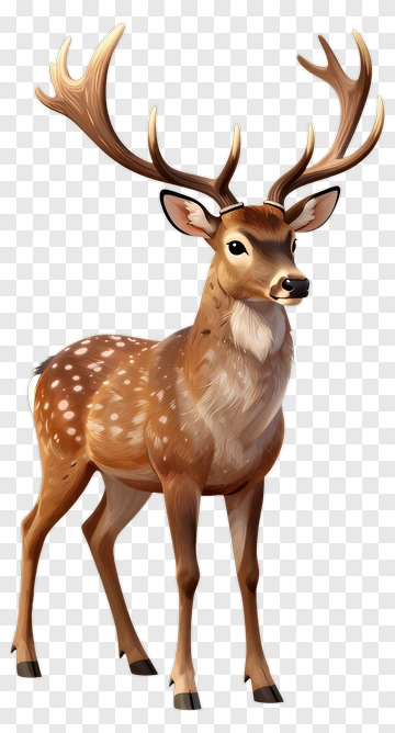 Stately Deer With Large Antlers PNG