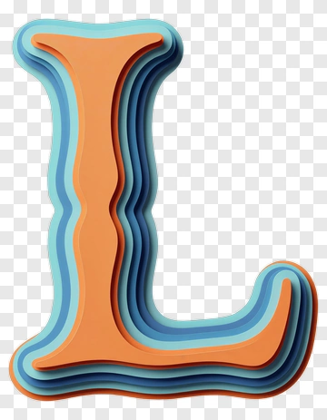 3D Letter L Typography Design PNG