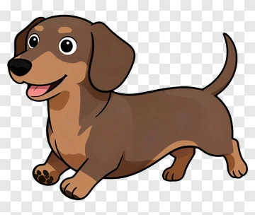 Happy Dachshund Running PNG