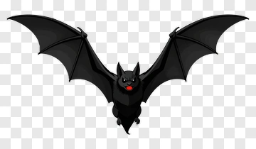 Black Bat With Red Tongue PNG