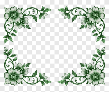 Green Floral Corner Ornament PNG