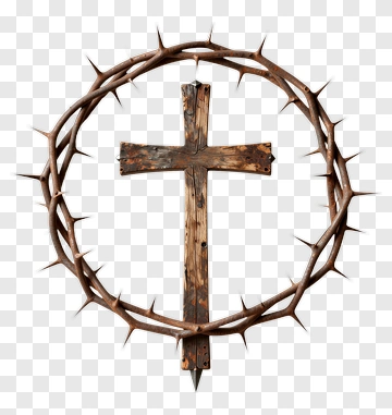 Cross With Crown Of Thorns PNG